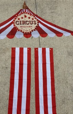 Circus Theme Striped Fabric Backdrop Party Decoration Big Top Tent Banner!
