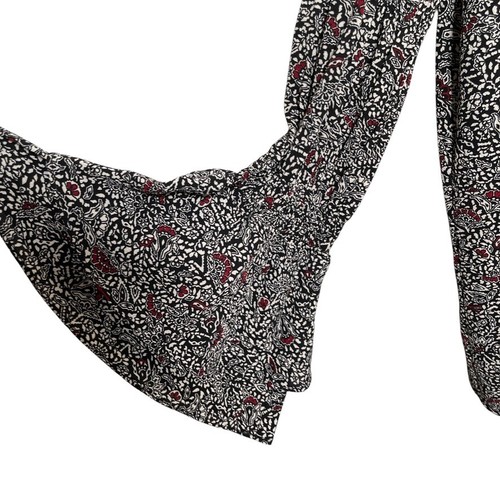 Blusa para mujer Michael Kors XL manga acampanada abotonada estampada top profesional nueva con etiquetas - Imagen 5 de 11