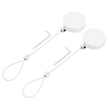 1.8ft Retractable Cable Security Lock with Latch Wrench, White, 2 Pack