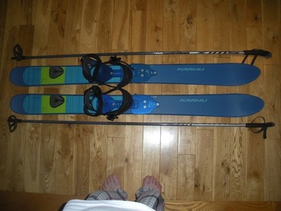 131cm KARHU MORPH ADULT Backcountry X-Country Skis with TWIX 140cm poles