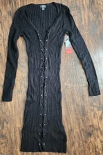 Bold Elements Women’s Stretch Midi Dress Black Size Small, NEW!!