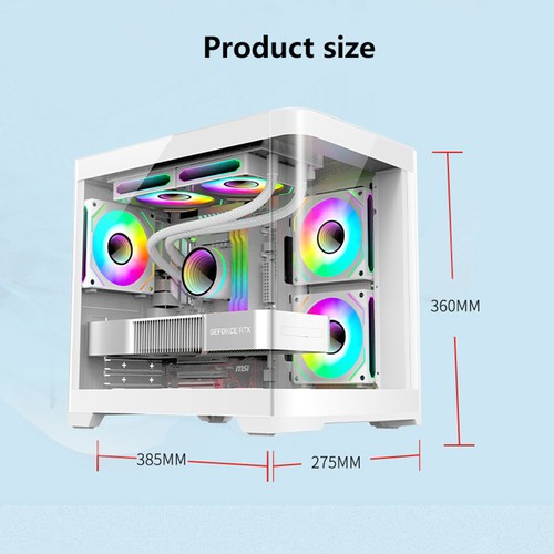 270 Degree Transparent Curved Surface PC Case Desktop Computer Tower_Q - Zdjęcie 4 z 14