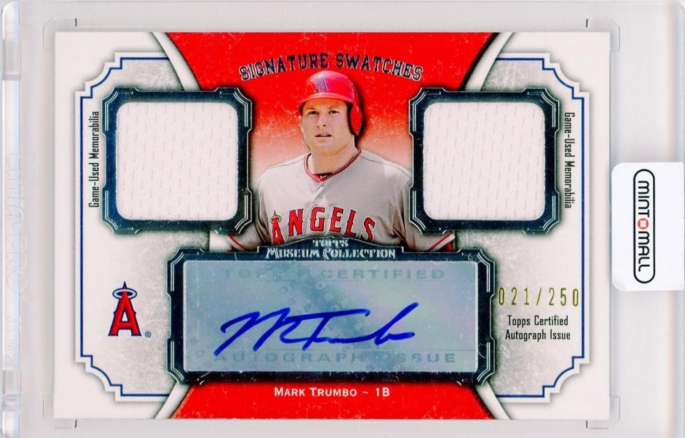 2012 Topps Museum Collection Mark Trumbo Signature Dual Relic Auto /250