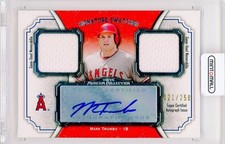 2012 Topps Museum Collection Mark Trumbo Signature Dual Relic Auto /250