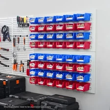 SKYSHALO Hanging Stackable Storage Box Office Polypropylene, Blue