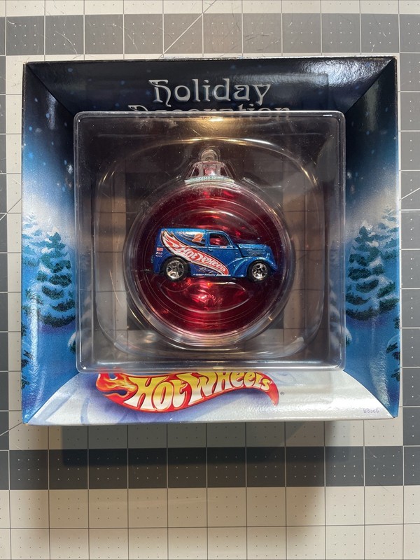 Hot Wheels Holiday Decoration Blue Car Christmas Ornament NEW IN BOX