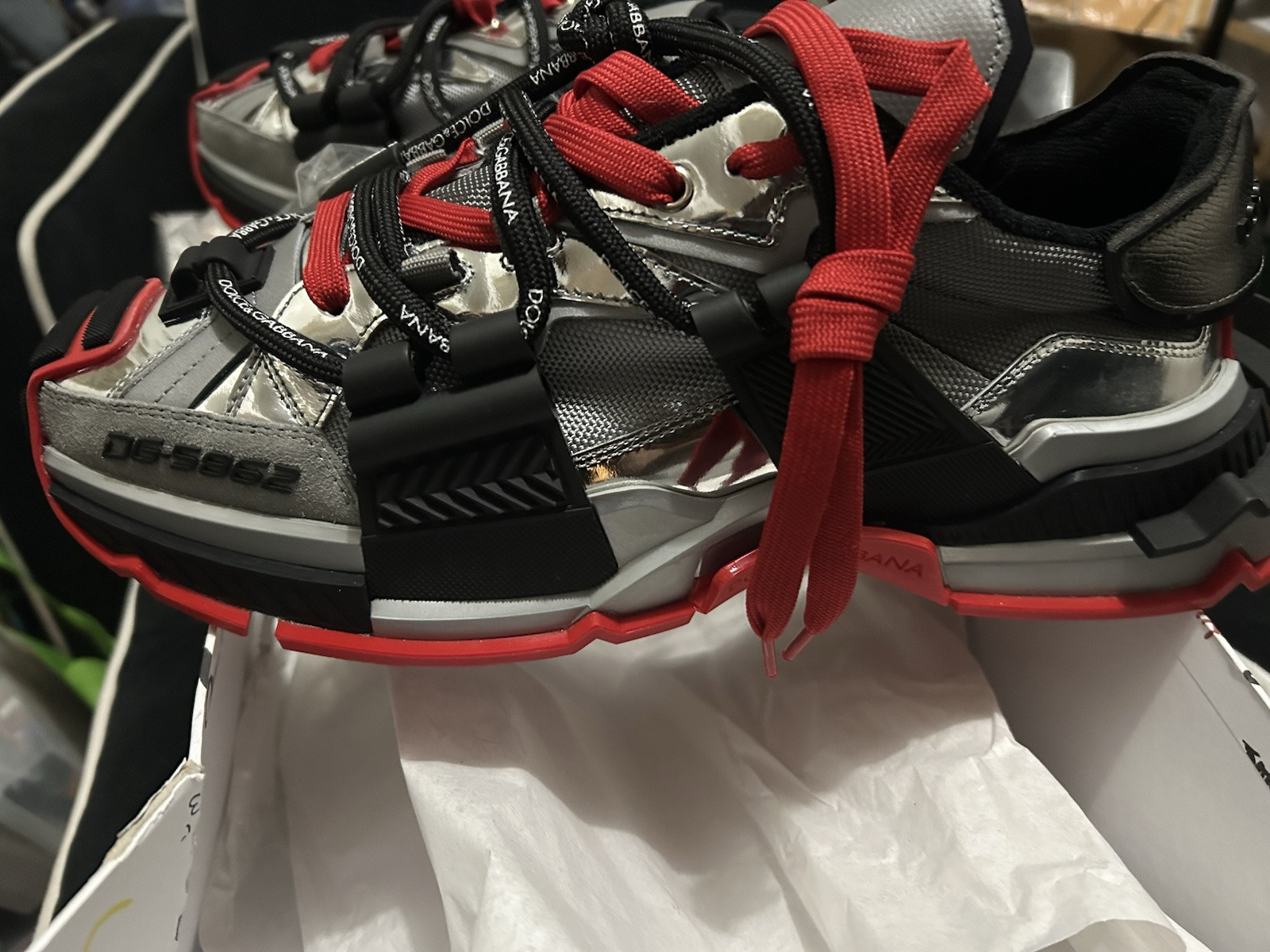 Mint: DOLCE & GABBANA Shoes Black Gray Low Top Space Sneakers 44