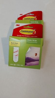 3M Command Strips Multi-Pack 48 Poster Strips, Strong Removable
