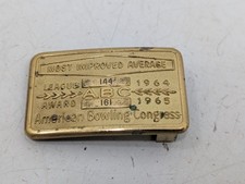 Vintage ABC American Bowling Congress Most Improved Average Belt Buckle 1964 65
