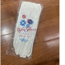 Deadstock New in Package Vintage 60s Girls Nylon Wrist Gloves L 9-12