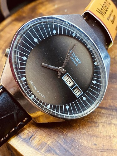 Vintage men's massive mechanical watch Poljot Stadion, 42*40mm USSR, 80s #8670 - Picture 10 of 21