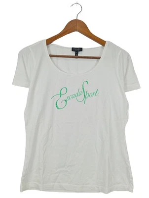 ESCADA Shirt basique Dames Haut T EU 40 blanc-vert-bronze style décontracté - Photo 1/4