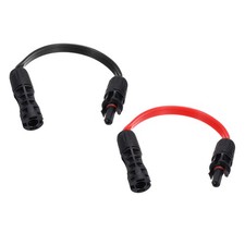 1 Pair Flat Solar Panel Connector Cable, 12AWG 1500V, Black&Red 0.95ft