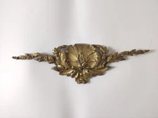 Antique French Ormolu Brass Plated Furniture Pediment/Mount Hardware Decoration