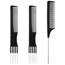 3Pcs Teasing Comb for Women, Hair Combs with Metal Pick and Fine Tooth... 
