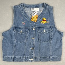 NWT Vintage The Disney Store Winnie The Pooh Denim Vest Size XXL