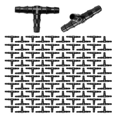 Schlauchverbinder T-Stück Garten Bewässerung 4mm 7mm 100 Stück Kunststoff