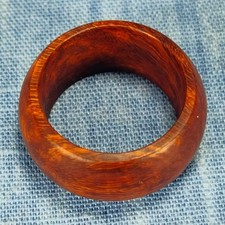 Domed Hardwood Ring Made from Briarwood - Size 8.5 US