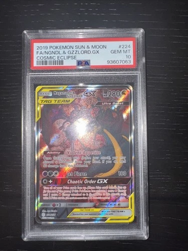 Naganadel & Guzzlord Gx 224 PSA 10