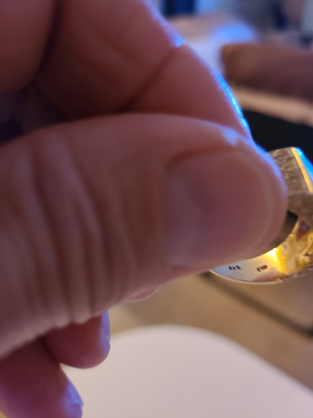 Solid 18 karat gold Jade ring square emerald cut … - image 6