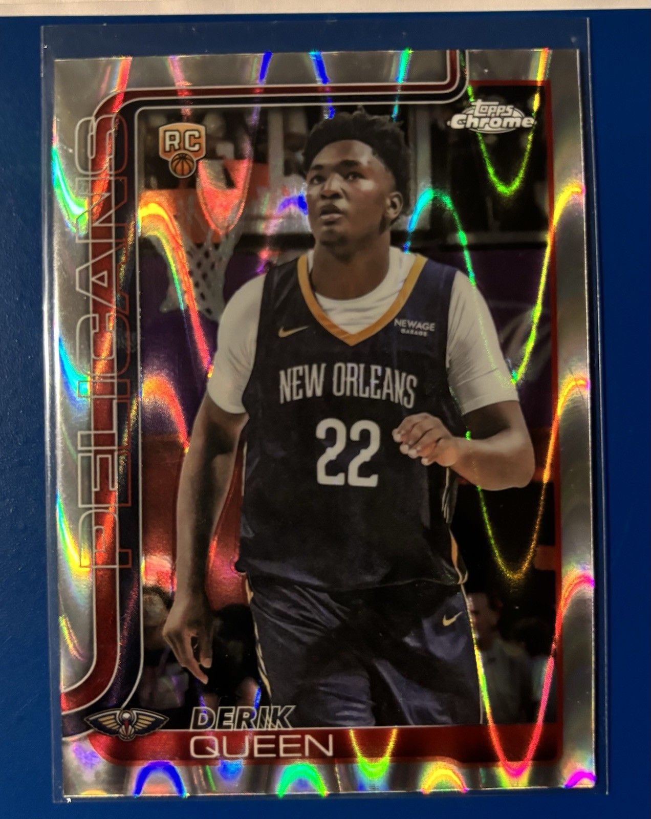 2025-26 Topps Chrome Derik Queen RC #263 RayWave Refractor SP Pelicans Rookie