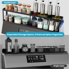 2 Tier Strong Magnetic Oven Shelf 30" Length Spice Rack over the Stove Anti-Slip