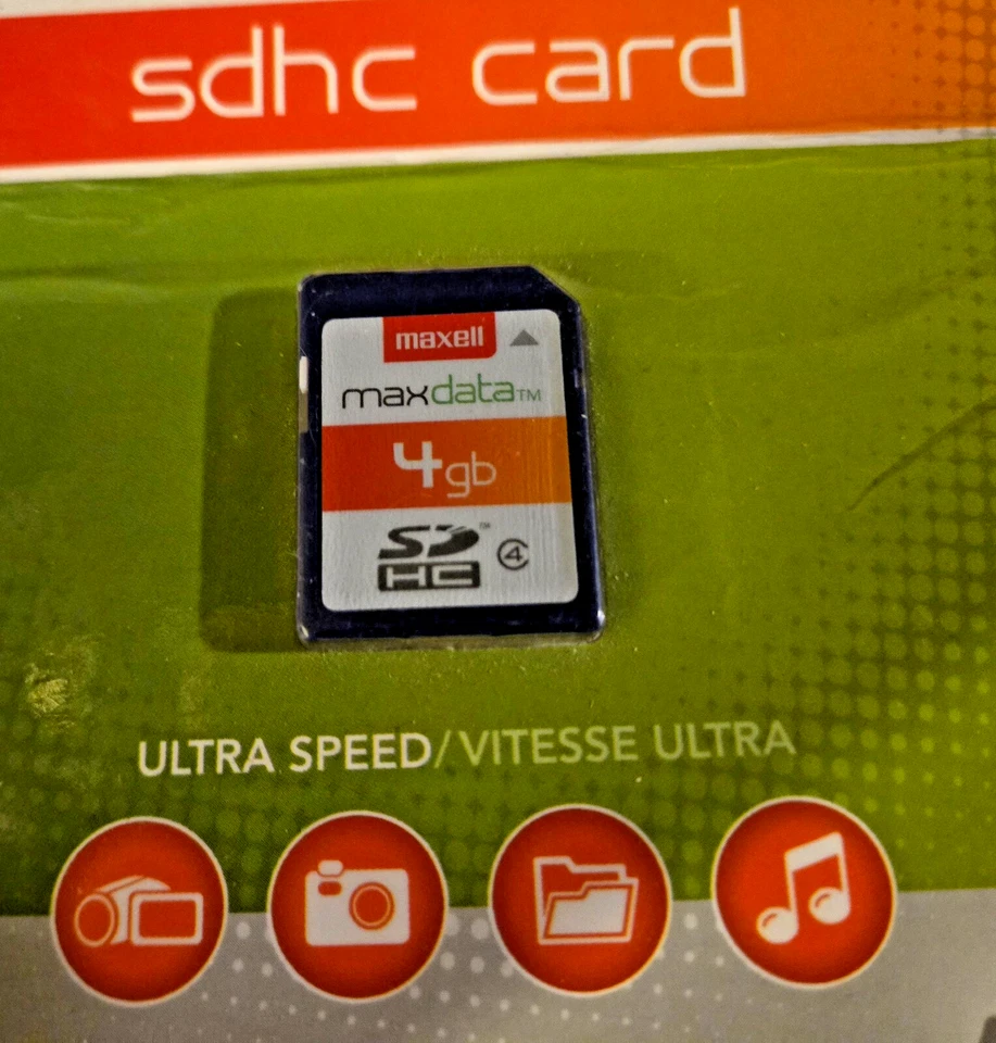 Memory Card- Data Card MAXELL SDHC  - 4GB    ITEM # 501001. -  RARE - Image 4 of 4