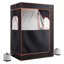 2-Person Full-Body Steam Sauna Tent: 1000W, 2.6L Oil Pot, Remote, Chairs