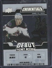 2022-23 UD Credentials #DTA-JM Jack McBain Debut Ticket Access Acetate #/249