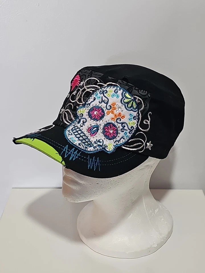 Leader LOGA Calavera Rosas Parche Bordado Cadete Grunge Sombrero Gorra Correa Lote  Foto 3 de 4