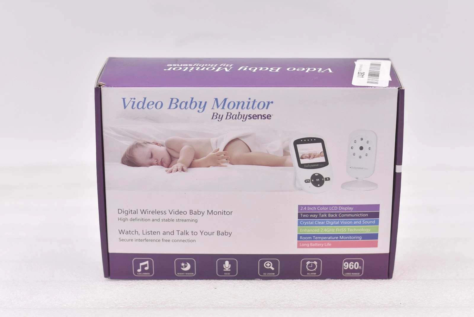 Babysense Video Baby Monitor V24US - White