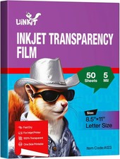 5mil Inkjet Transparency Film 8.5x11 50 Sheets Fast Dry For Screen Printing OHP
