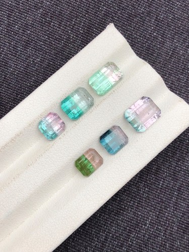 10.55 cts Bi colour Natural tourmaline lot 8.5mmx6.5