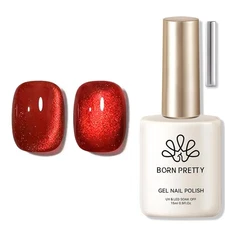 Born Pretty Cat Magnetic Eye Gel Nail Polish Ruby Red Holographic ruby red 
