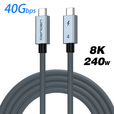 40Gbps Thunderbolt4 Type C 240W USB4 Fast Charging Cable Compatible Thunderbolt 