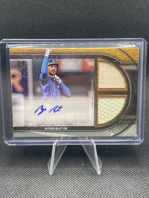 2025 Topps Museum - Byron Buxton - Signature Swatches Dual Relic Auto # d /50