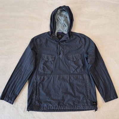 PS Paul Smith Mens Anorak Jacket Size M Blue Ripstop Pullover Hooded Windbreaker