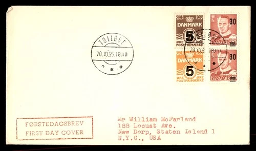 Mayfairstamps Denmark FDC 1955 King Frederik IX First Day Cover aax_06793