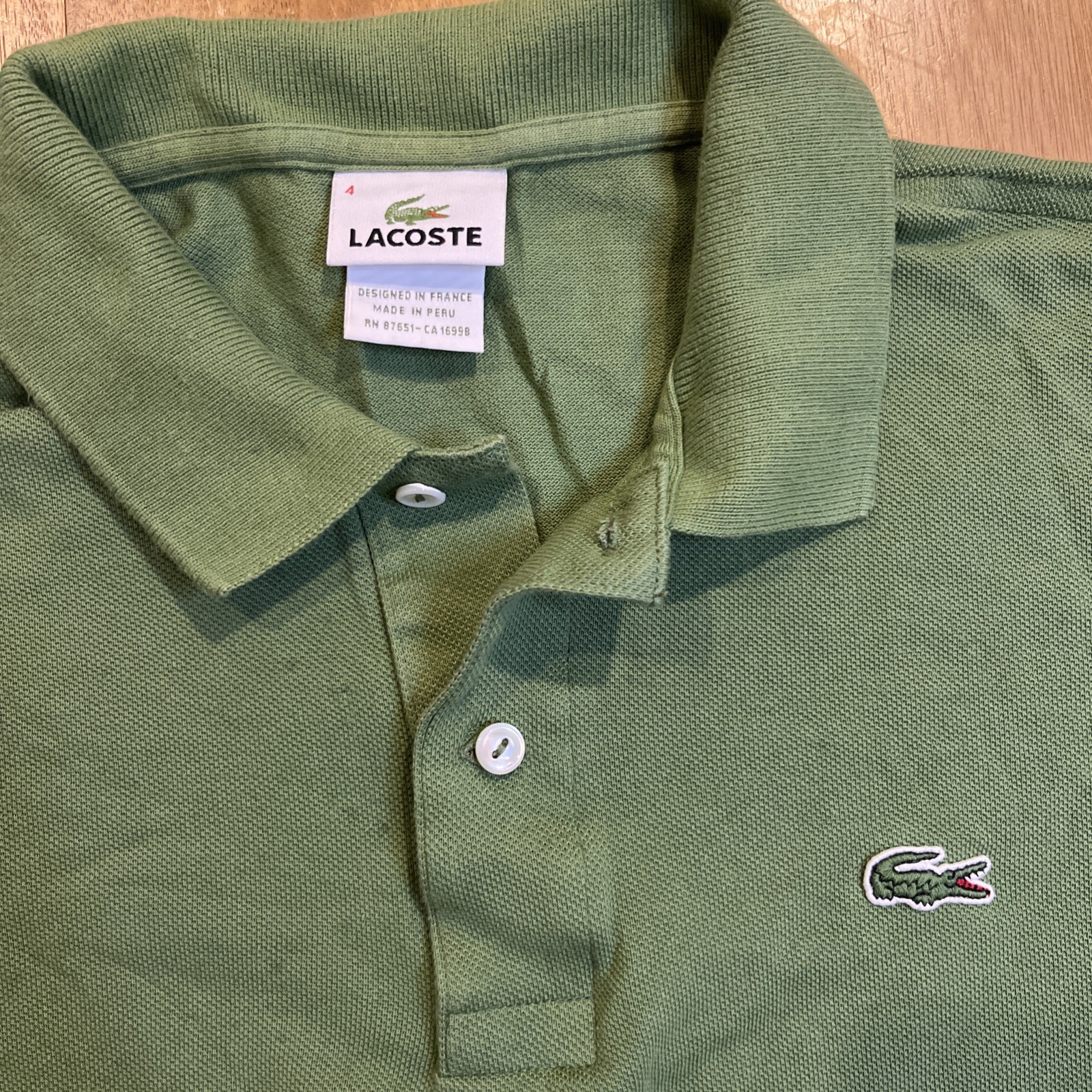 Lacoste Medium (Size 4) Green Polo shirt Designed In France Academia Preppy EUC thumbnail 2