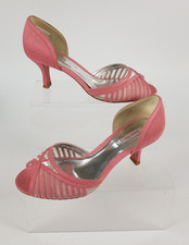 Ladies Jacques Vert Sundae Rang Pink Wedding Shoes with Kitten heels Size 7