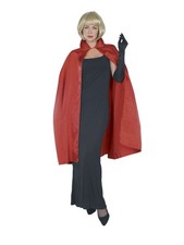 Red Satin Collar Cape 45-inch Length Adult Costume Accessory