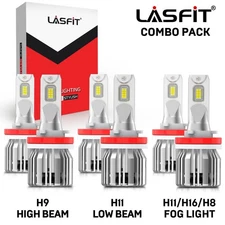 LASFIT 6x Combo LED Headlight High Low Beam Fog Lights for Toyota Tacoma 16-2023