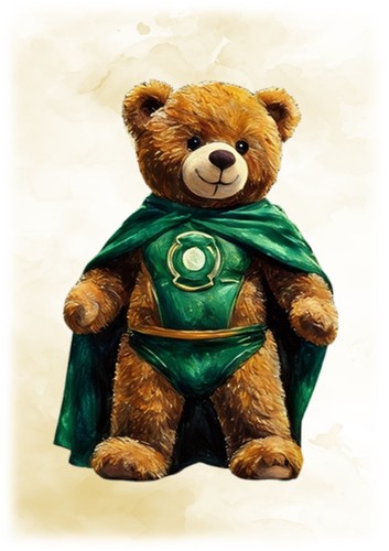 Juego de 4 impresiones de superhéroes de oso de peluche DC Comics imágenes póster de arte de pared - Imagen 5 de 5