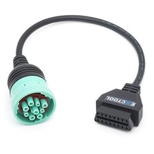 9 Pin J1939 to 16 Pin OBD2 Adapter Cable for Heavy Duty Trucks and Commercial