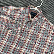 Ralph Lauren Shirt Mens Large Green Blue Plaid Long Sleeve Button Down Blake Fit