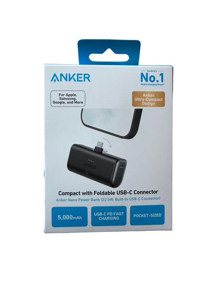 Nker Nano Powerbank A1653 5000Mah 22,5W USB-C Faltstecker Schwarz *Neu-image