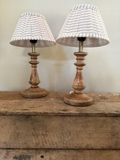 Turned Wood Lamp with Shade