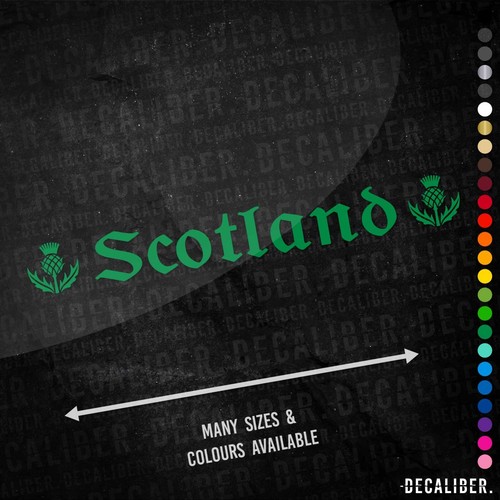 Scotland with Thistles Sticker Long - Many Colours Sizes Truck Lorry HGV Scania - Picture 20 of 27