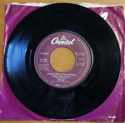 Prism....''When Love Goes Wrong & Turn On Your Radar'' 45 RPM 7'' Vinyl Record 