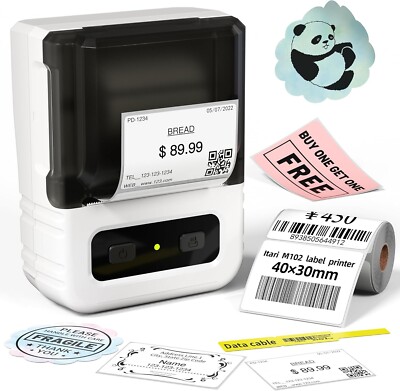 Itari Beschriftungsgerät mit Klebeband, M102 Bluetooth Sticker Maker, Tragbares Barcode Etikett